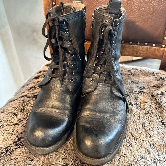 John Varvatos Other - John Varvatos Fleetwood Black Leather Lace Up Combat Boots, Size 10